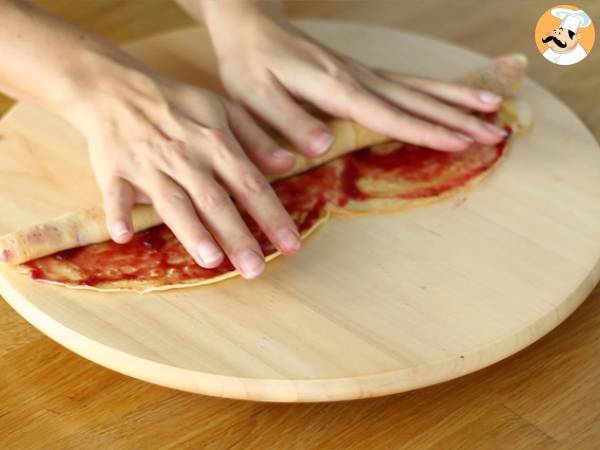 Crêpeblock med vit choklad och hallon - Beredning steg 4