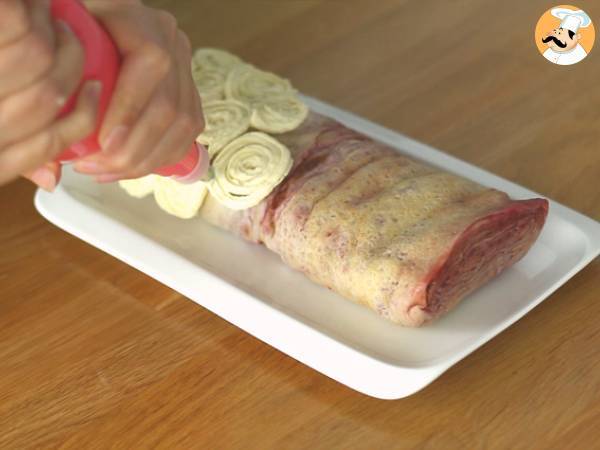 Crêpeblock med vit choklad och hallon - Beredning steg 9