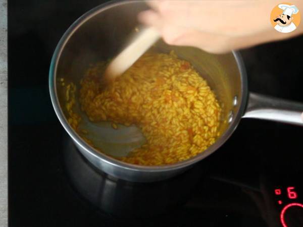 Risotto med pilgrimsmusslor och saffran - Beredning steg 3