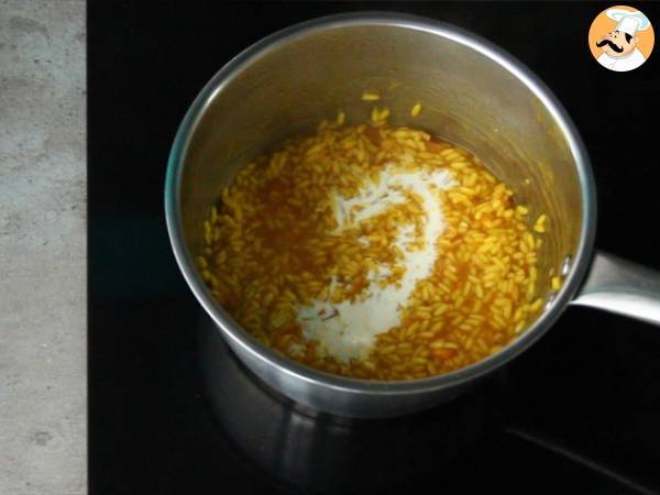 Risotto med pilgrimsmusslor och saffran - Beredning steg 4