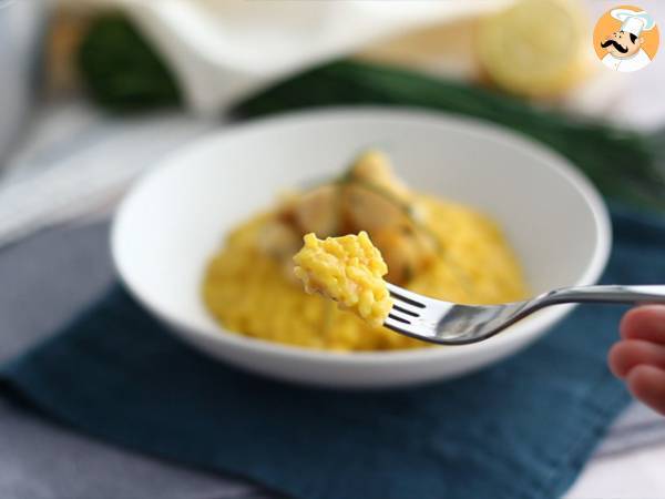 Risotto med pilgrimsmusslor och saffran - Beredning steg 7