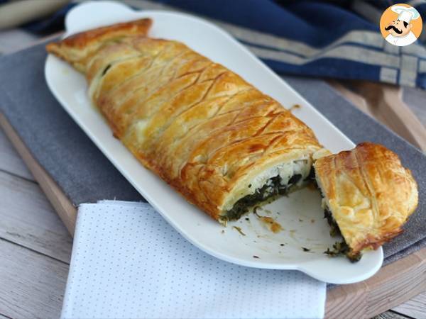 Fisk i en smördegskorpa med spenat och mozzarellaost - Beredning steg 6