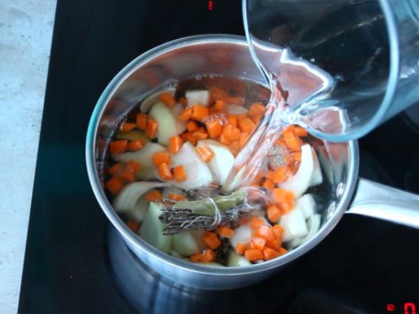 Saltad fläskkött med linser - Beredning steg 2