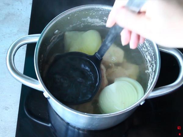 Saltad fläskkött med linser - Beredning steg 3