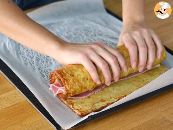 Potatisrulle med Savoy Raclette-ost och skinka - Beredning steg 5