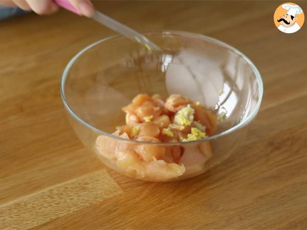 Kyckling med ingefära och citrongräs - Beredning steg 1