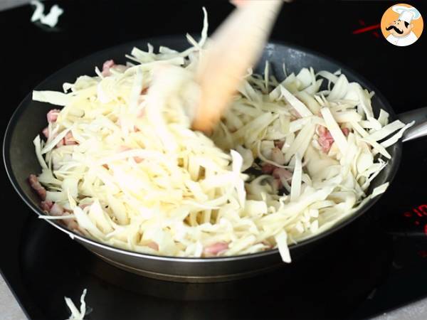 Vitkål med bacon - Beredning steg 2