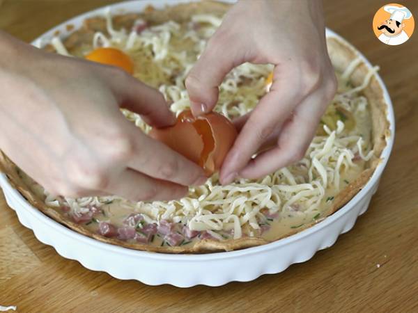 Quiche med ägg och skinka - Beredning steg 5
