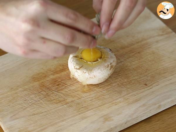 Champinjoner med vaktelägg - Beredning steg 2