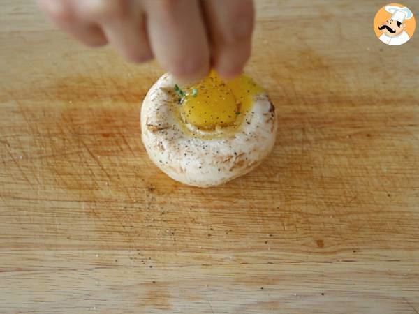 Champinjoner med vaktelägg - Beredning steg 3