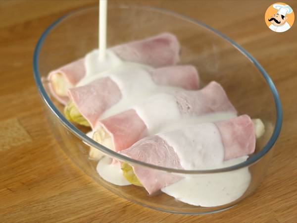 Gratinerade endiver med skinka - Beredning steg 6