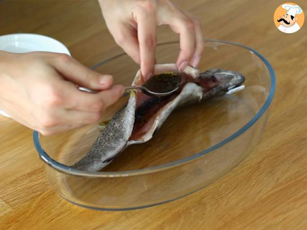 Ugnsbakad öring med timjan och olivolja - Beredning steg 2