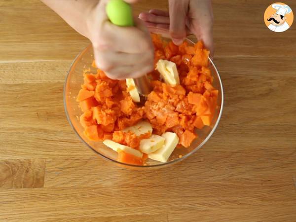Fondanttårta med sötpotatis och kokos - Beredning steg 2