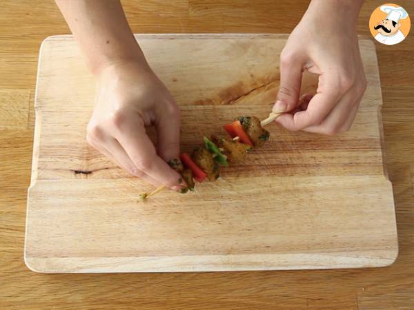 Kebab med kyckling och paprika - Beredning steg 3
