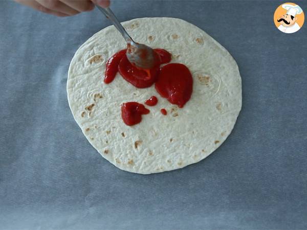 Pizza tortilla express - Beredning steg 1
