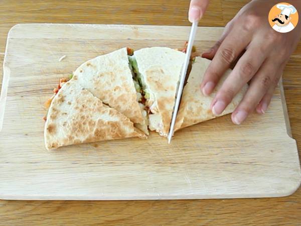 Quesadillas med kyckling och avokado - Beredning steg 6