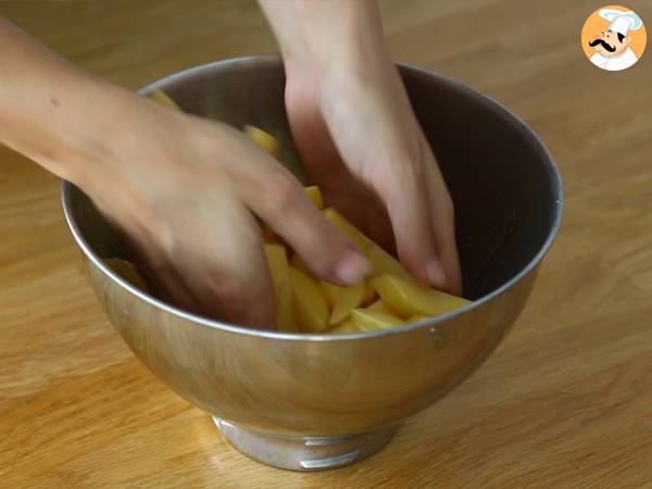 Krispiga ugnsbakade pommes frites - Beredning steg 2