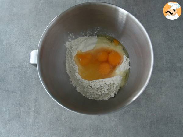Marmorerade crêpes med vanilj och choklad - Beredning steg 1