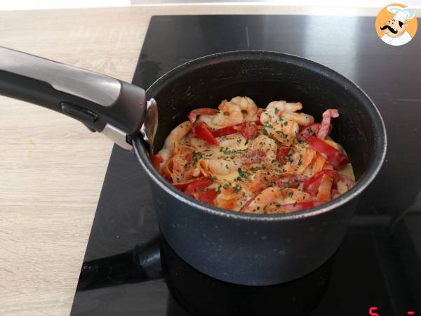 Thai Pasta (kokosnötsnudlar med räkor och grönsaker) - Beredning steg 2