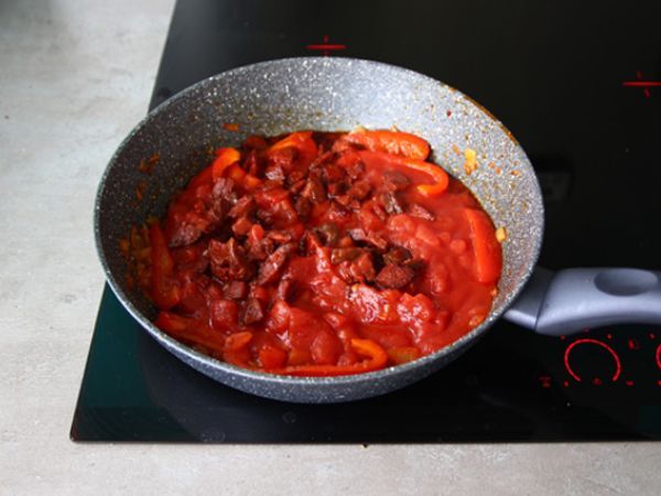 Pasta med chorizo - Beredning steg 3