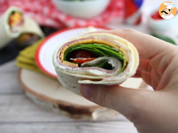 Spenatwraps med skinka och cheddar - Beredning steg 3