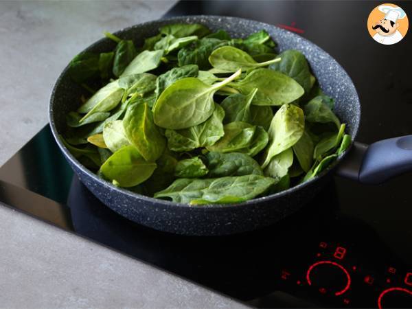 Krämig spenat och ägg - Beredning steg 1