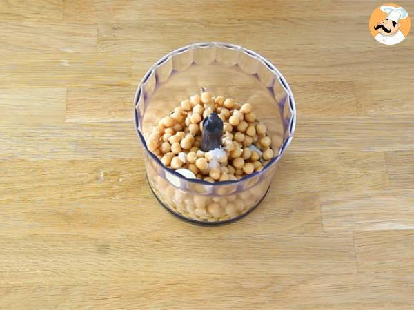 Grönsaksträdgård för aperitifer (hummus och små grönsaker) - Beredning steg 1