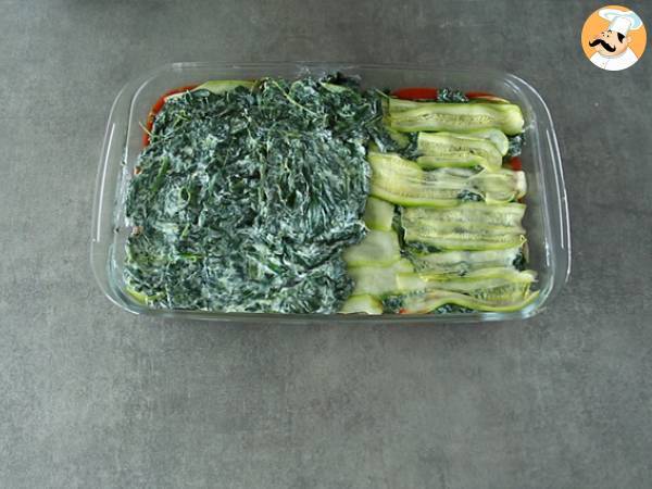 Zucchini lasagne med spenat - Beredning steg 5