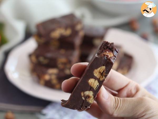 Hasselnötsfudge - Choklad- och hasselnötsrutor - Beredning steg 4