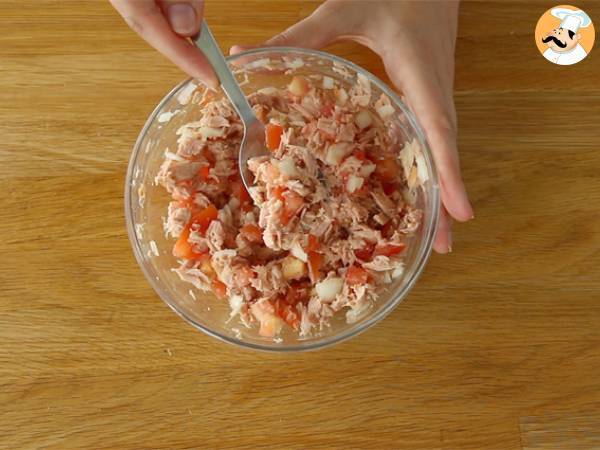 Samoussas med tonfisk och tomat - Beredning steg 1