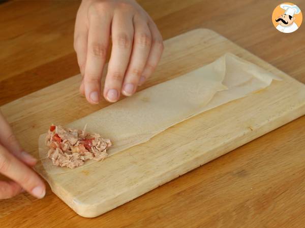 Samoussas med tonfisk och tomat - Beredning steg 2