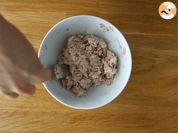 Aprikoser fyllda med tonfisk och rosmarin - Beredning steg 1