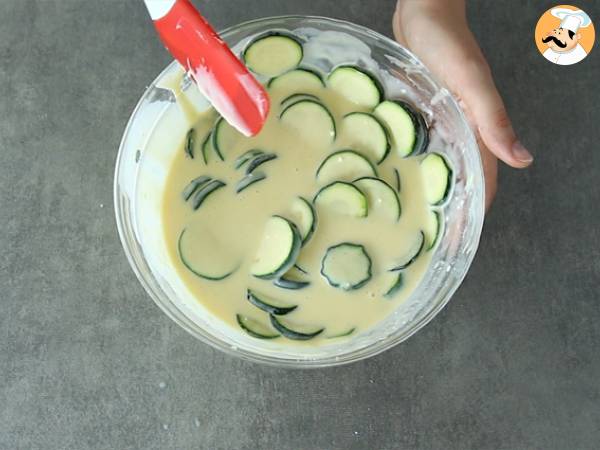 Clafoutis med zucchini och getost - Beredning steg 2