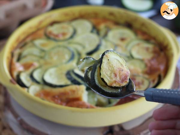 Clafoutis med zucchini och getost - Beredning steg 4