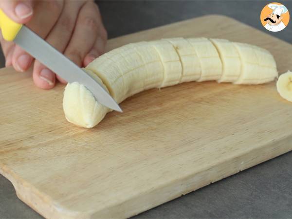 Banan- och vaniljmilkshake - Beredning steg 1