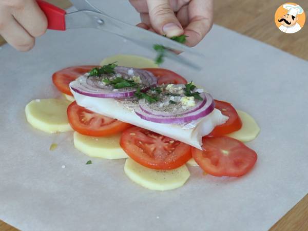 Papillote av torsk - Beredning steg 3