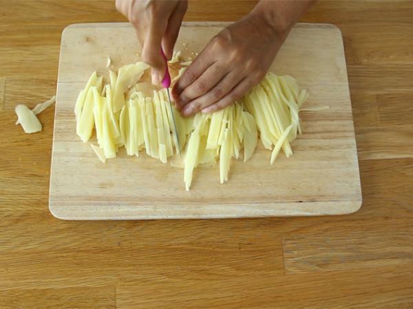 Batata Palha (i ugnen) - Beredning steg 1