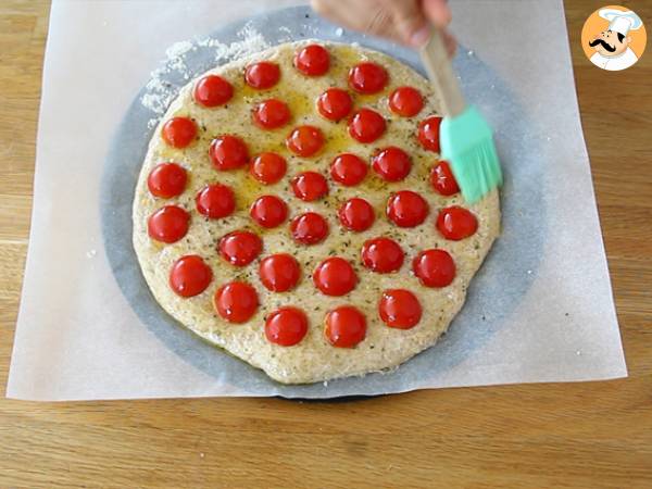 Focaccia med körsbärstomater - Beredning steg 4