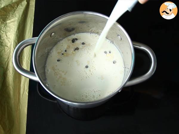Risgrynspudding med mörk och vit choklad - Beredning steg 4