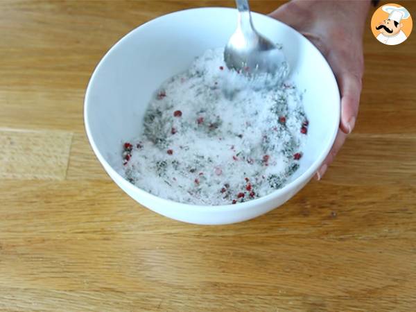 Gravlax, den svenska marinerade laxen - Beredning steg 1