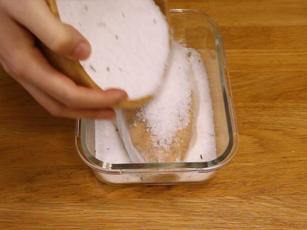 Foie gras tillagad i salt - Beredning steg 3