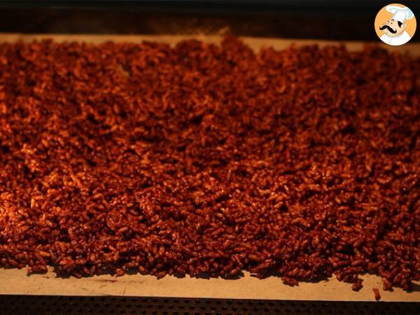 Flingor med choklad och puffat ris. Kokosnötspuffar - Beredning steg 5