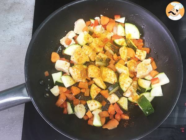 Quinoa med grönsaker och kyckling - Beredning steg 2