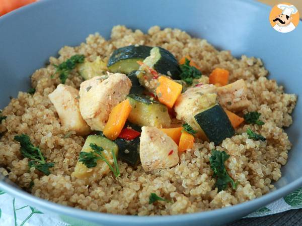 Quinoa med grönsaker och kyckling - Beredning steg 4