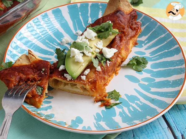 Enchiladas med kyckling och chilisås - Beredning steg 8