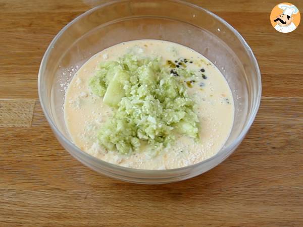 Zucchini och pestoflans - glutenfria - Beredning steg 2