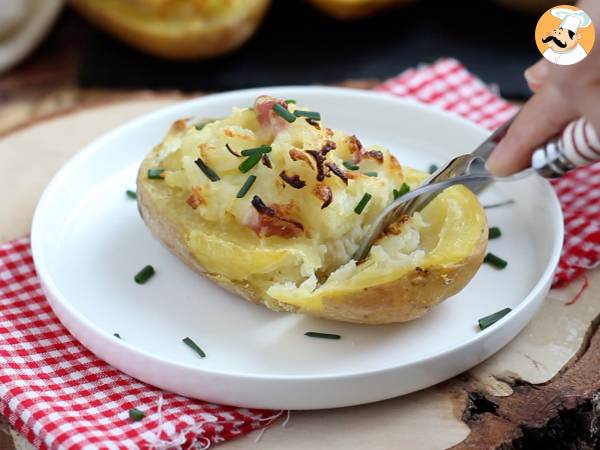Bakad potatis fylld med bacon och ost - Beredning steg 5