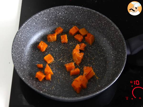 Butternut ricotta och äggsmörgåsar - Beredning steg 1