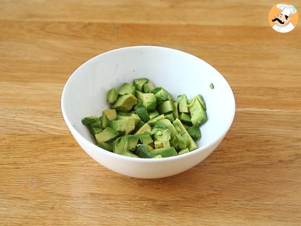 Verriner med rökt lax och avokado - Beredning steg 1