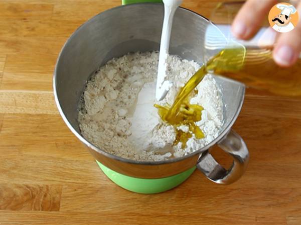 Focaccia med blommor - focaccia konst - Beredning steg 1